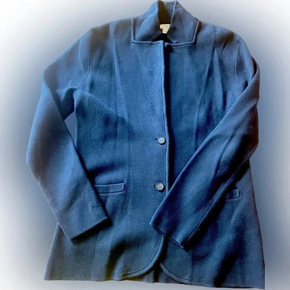 J crew Sweater Blazer Black Women EUC Medium Cotton - Picture 1 of 7